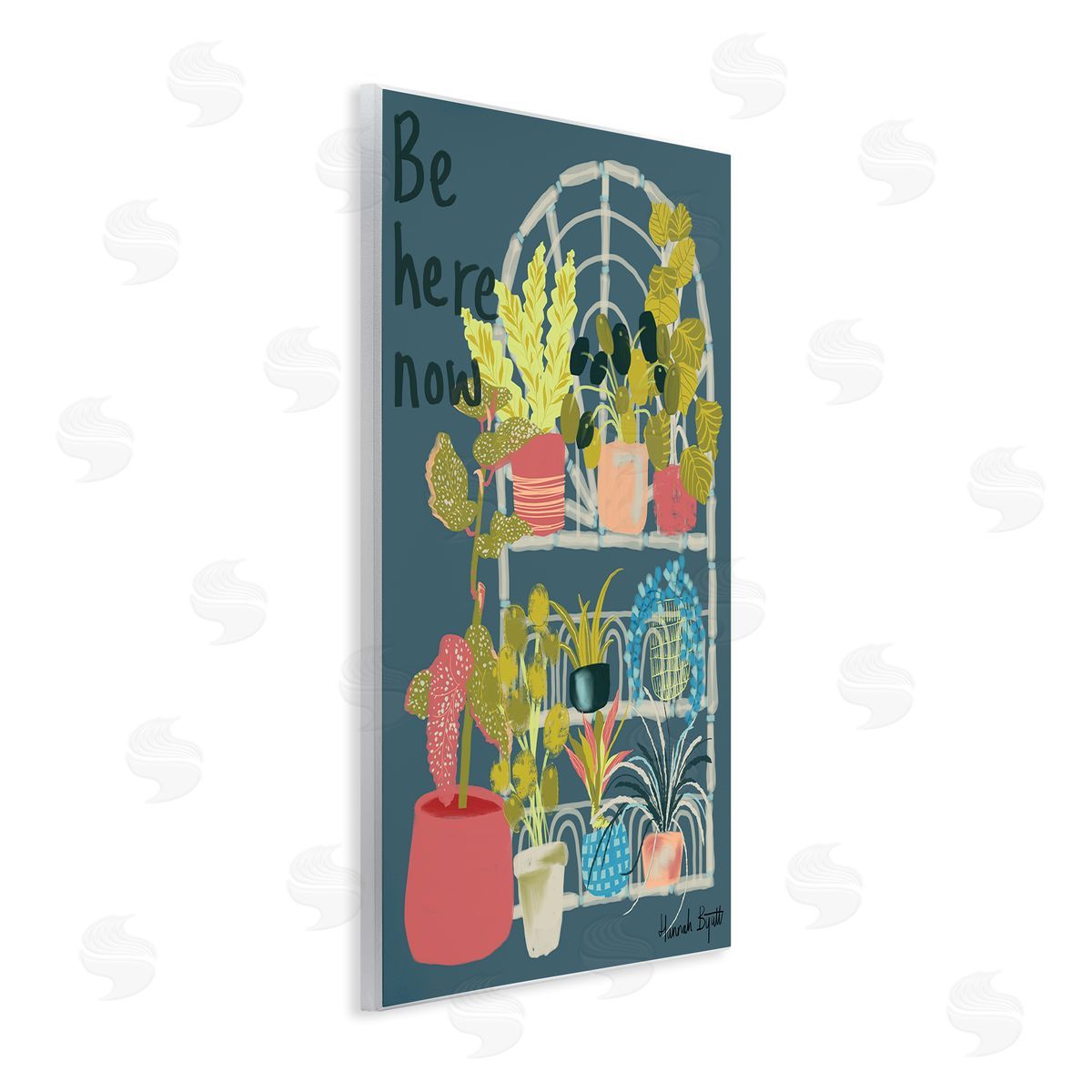 Be Here Now Plant Shelf Wood Plaque Wall Art, Home Decor by Hannah Byatt