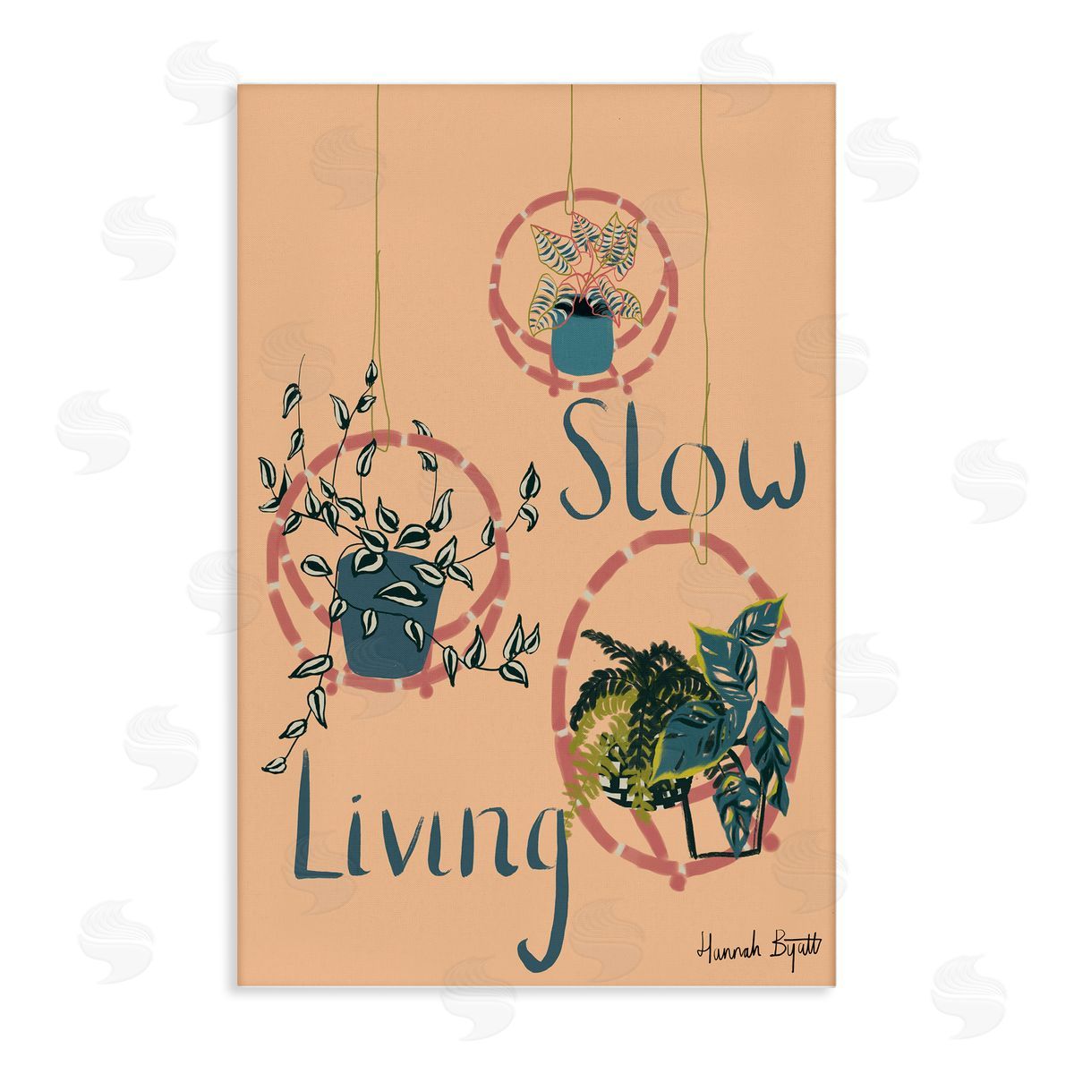 Slow Living & Plants Canvas Wall Art, Home Decor by Hannah Byatt