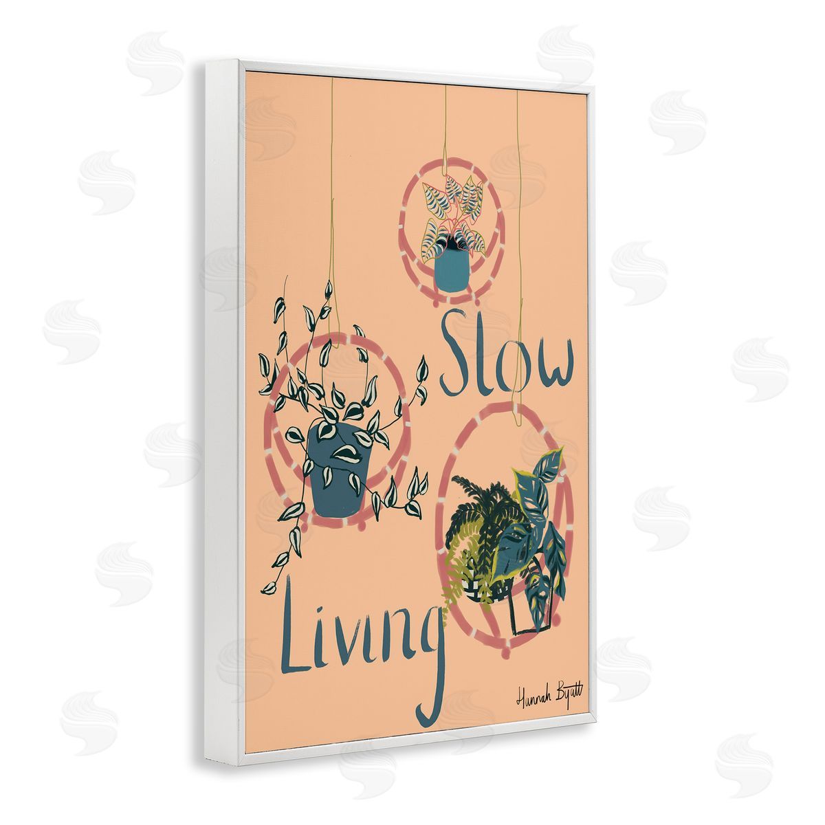 Slow Living & Plants White Frame Print Wall Art, Home Decor by Hannah Byatt