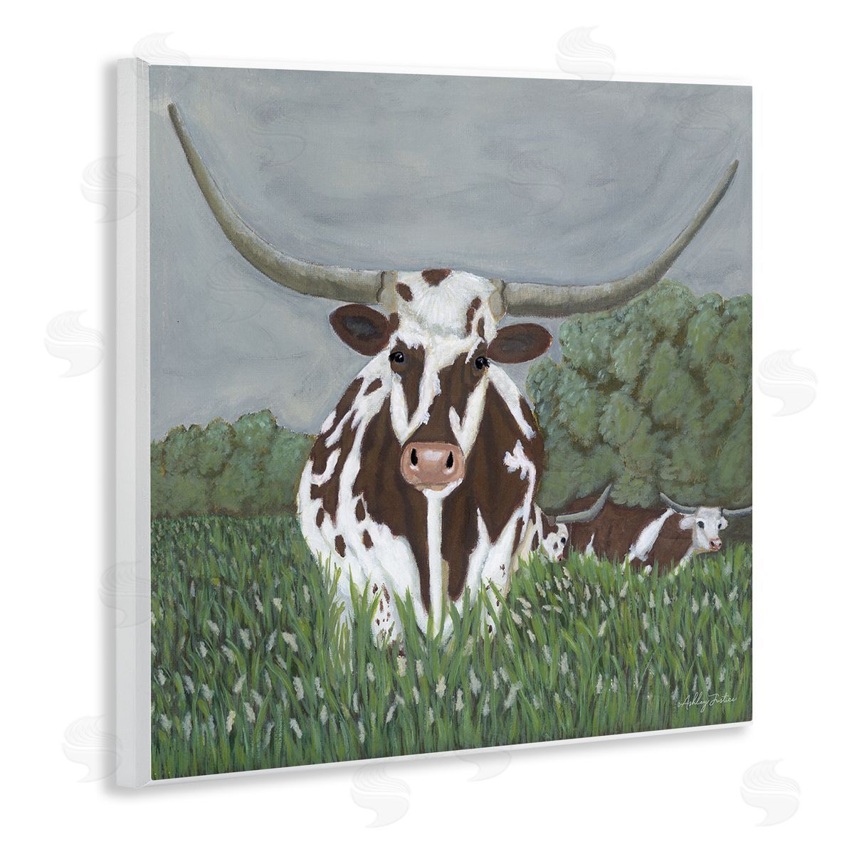 Spotted Longhorn in Nature Wood Plaque Wall Art, Home Decor by Ashley Justice