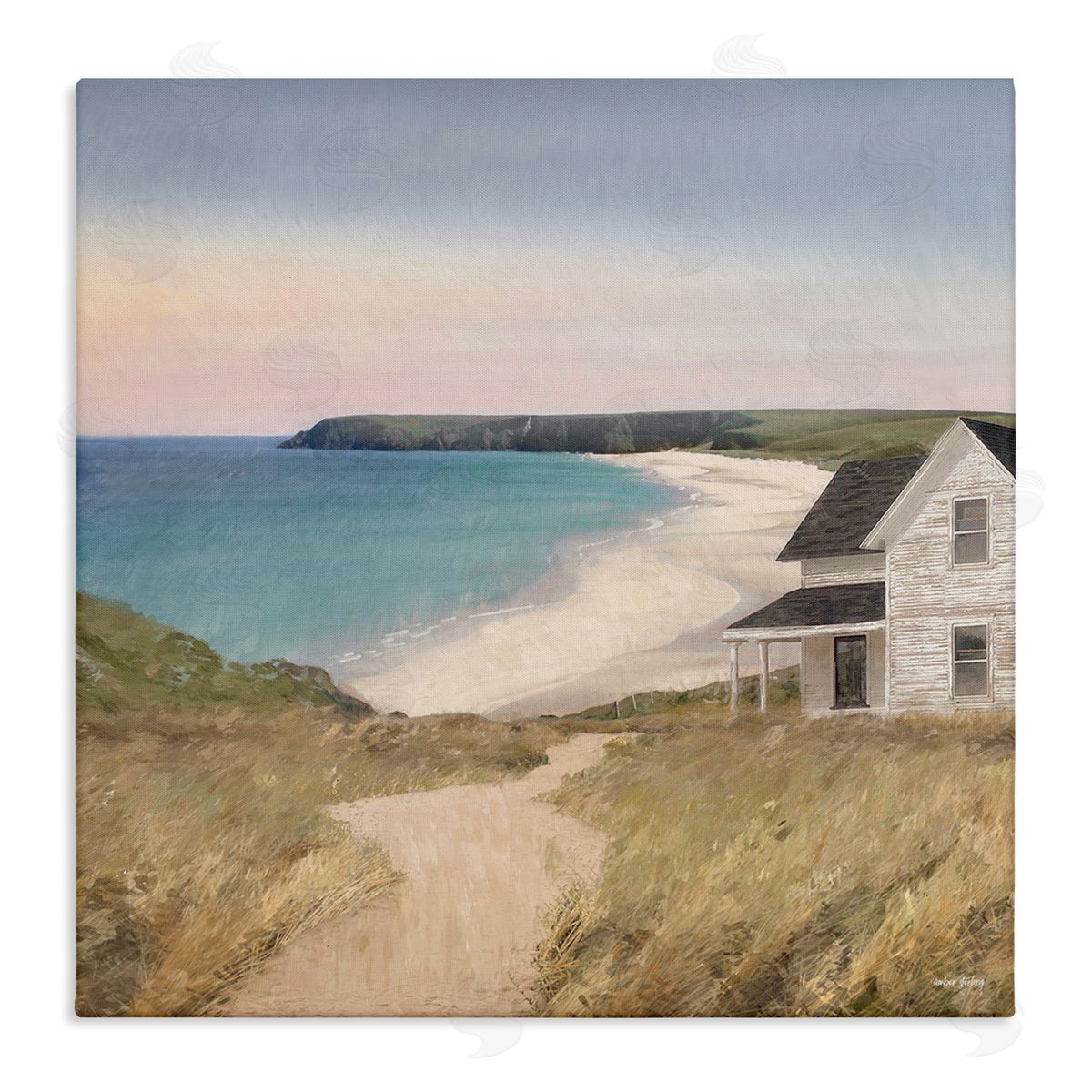Cottage Down By Shore Canvas Wall Art, Home Decor by Amber Sterling
