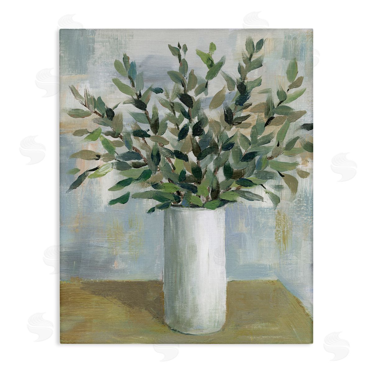Leafy Green Plant Vase Canvas Wall Art, Home Decor by Cloverfield & Co.