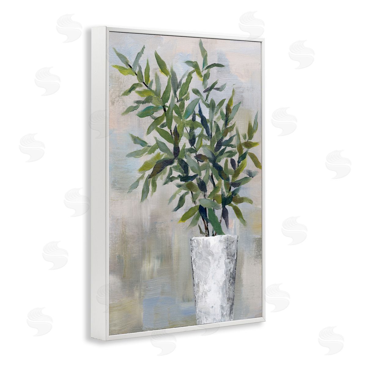 Splayed Plant Leaves White Frame Print Wall Art, Home Decor by Cloverfield & Co.