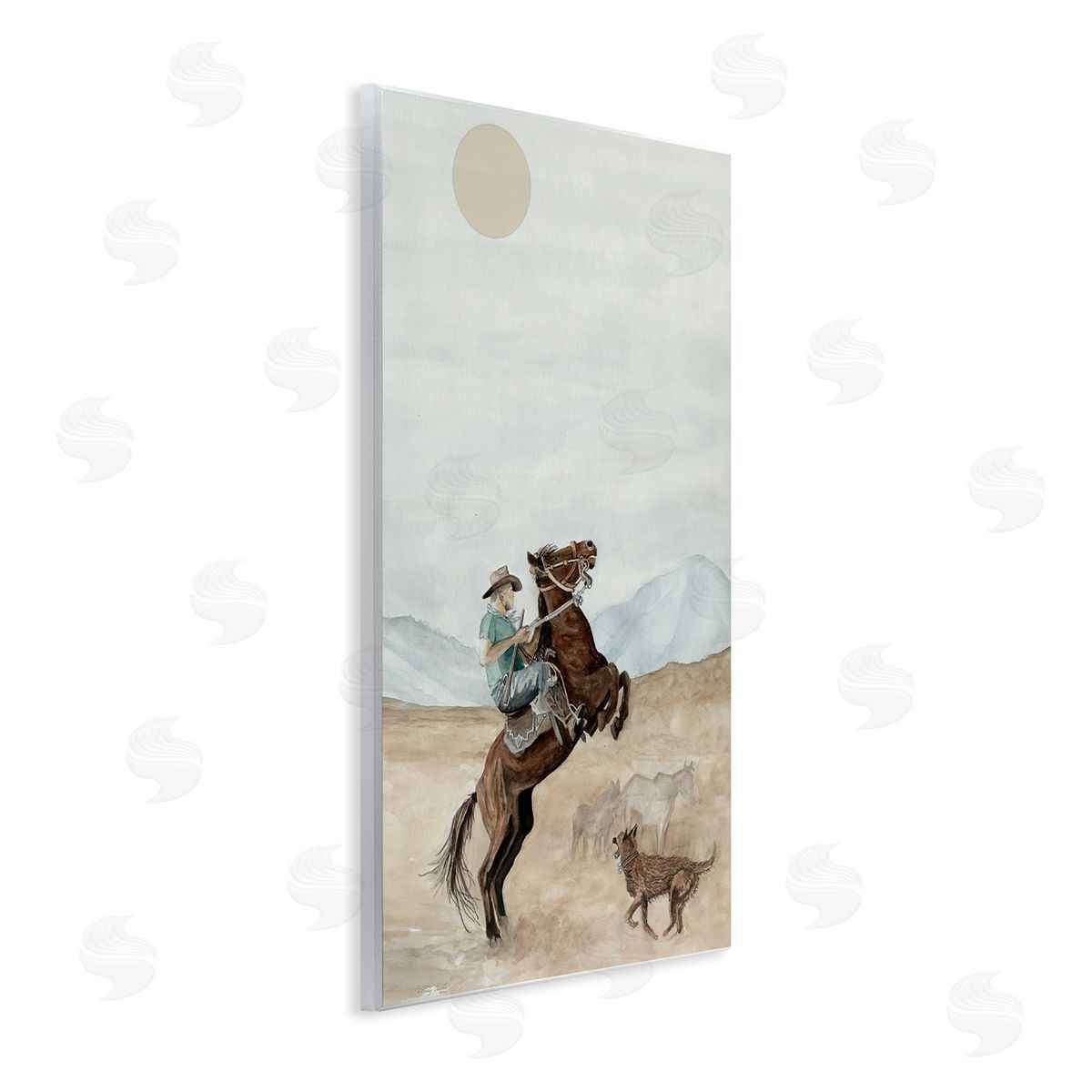 Rearing Horse & Dog Wood Plaque Wall Art, Home Decor by Cindy Jacobs