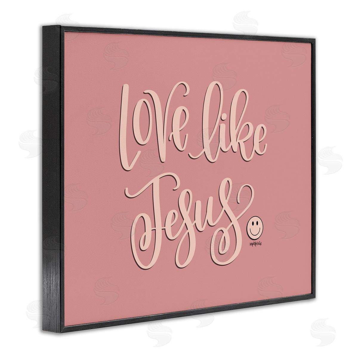 Pink Love Like Jesus Black Frame Print Wall Art, Home Decor by Imperfect Dust