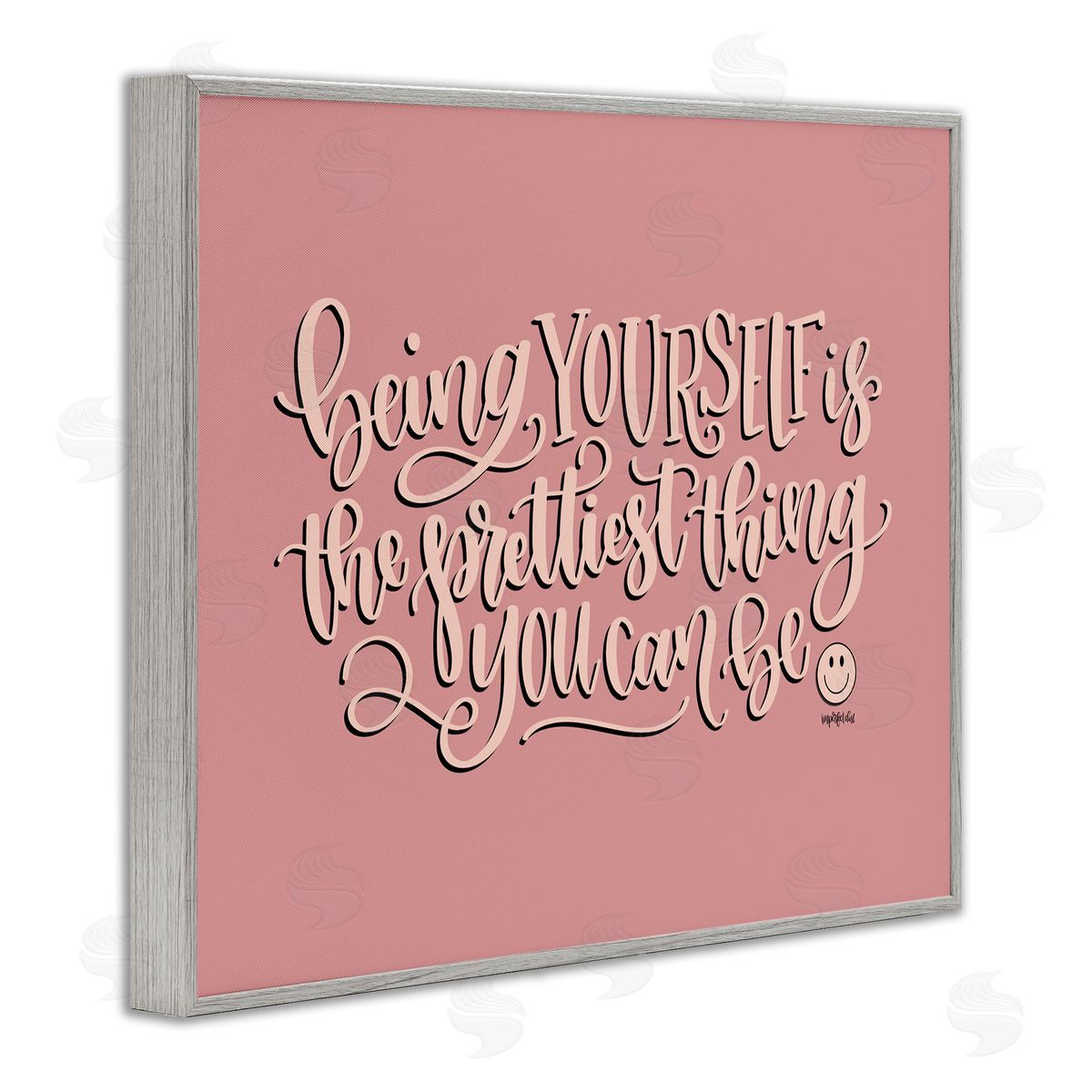 Being Yourself is Prettiest Grey Frame Print Wall Art, Home Decor by Imperfect Dust