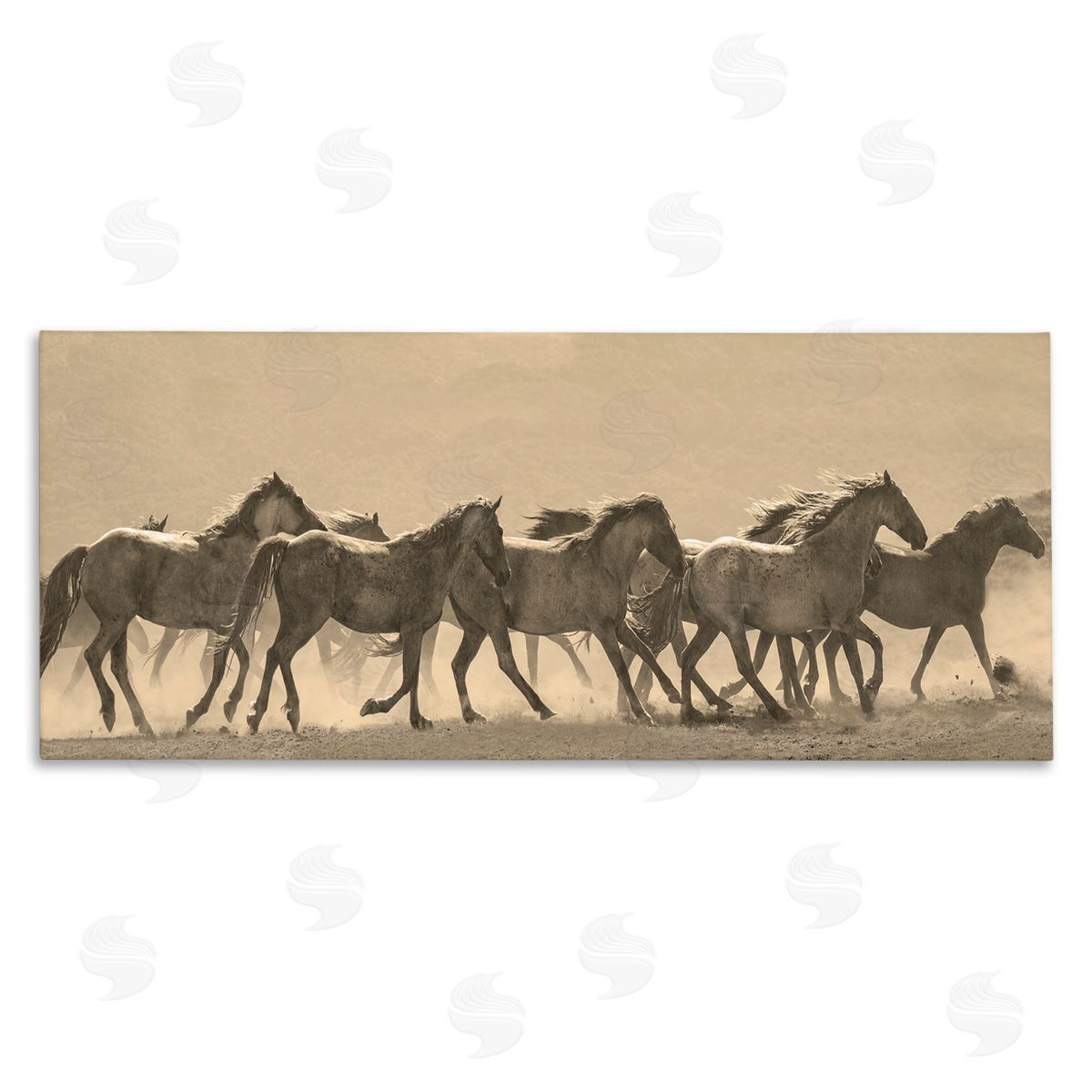 Western Horses Gallop Canvas Wall Art, Home Decor by JG Studio