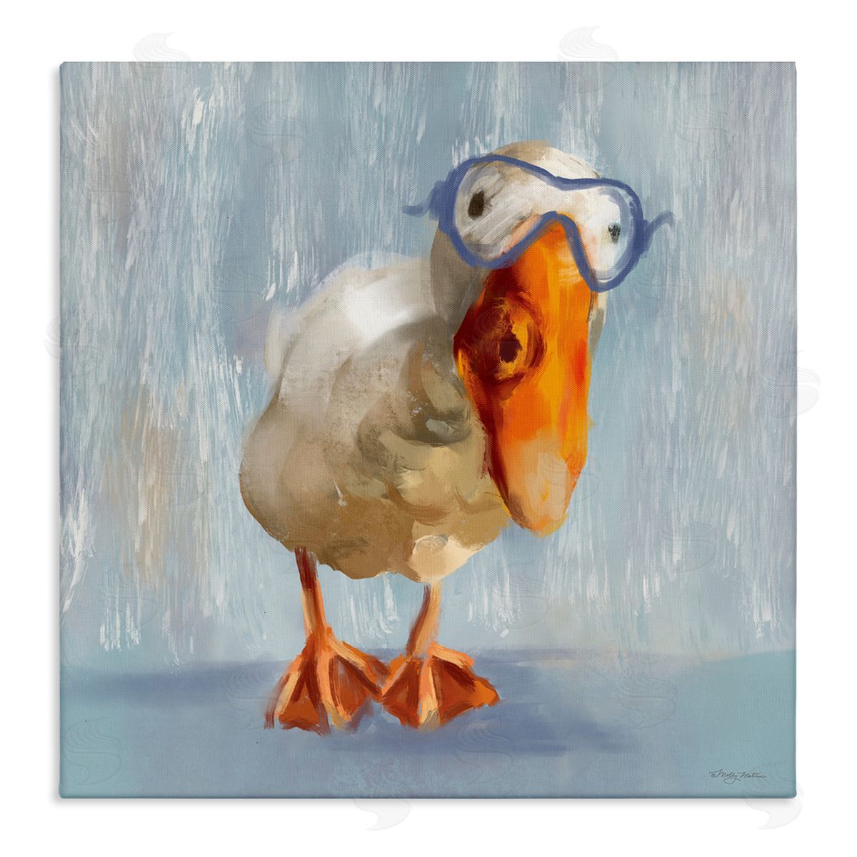 Goose with Scooba Mask Canvas Wall Art, Home Decor by Molly Mattin
