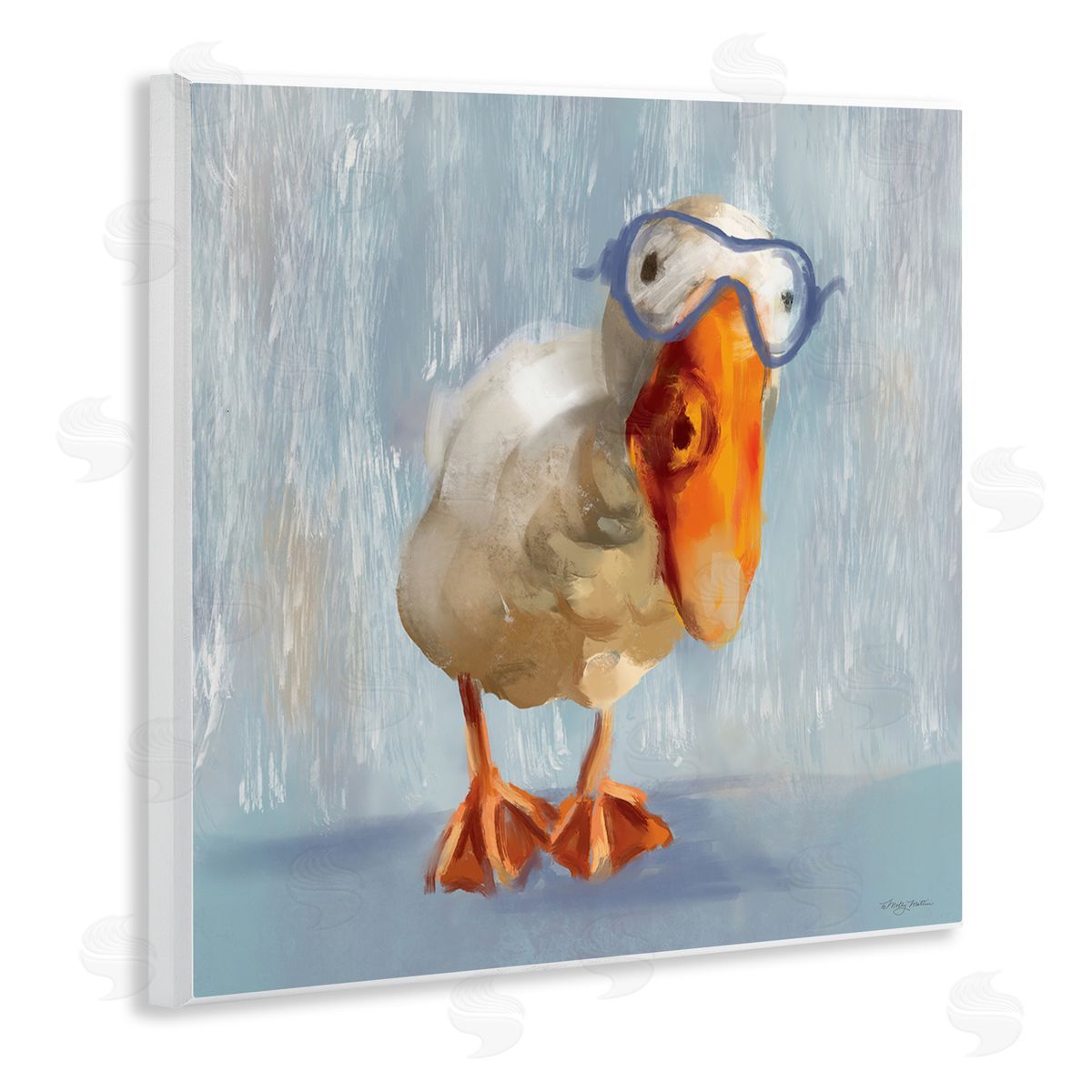 Goose with Scooba Mask Wood Plaque Wall Art, Home Decor by Molly Mattin