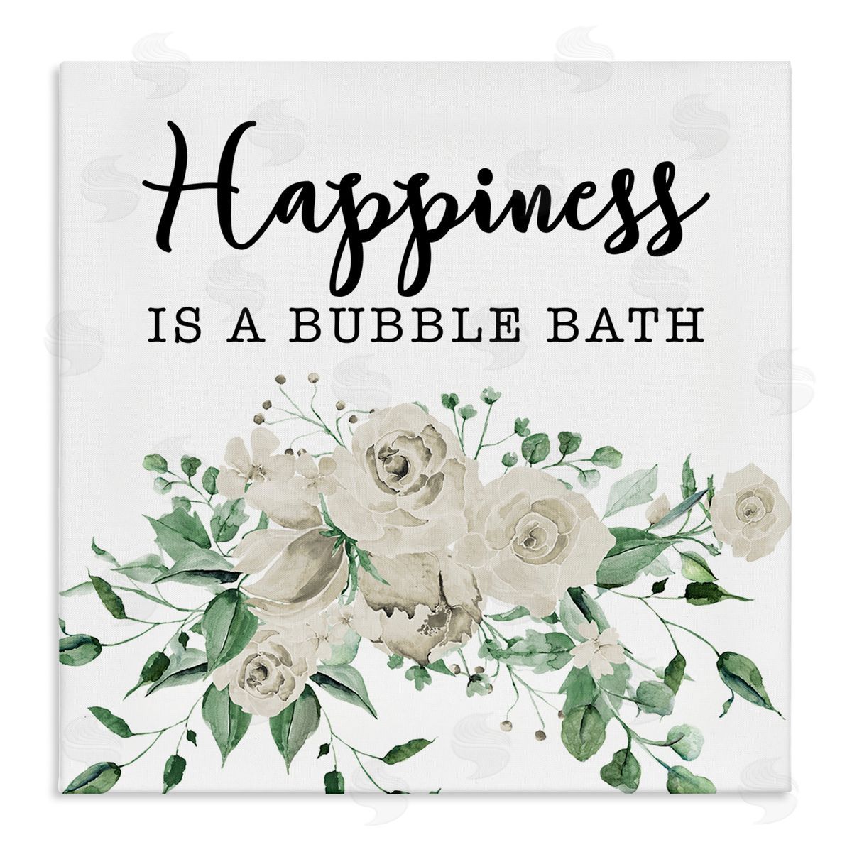 Happiness is Bubble Bath Canvas Wall Art, Home Decor by Masey St. Studios