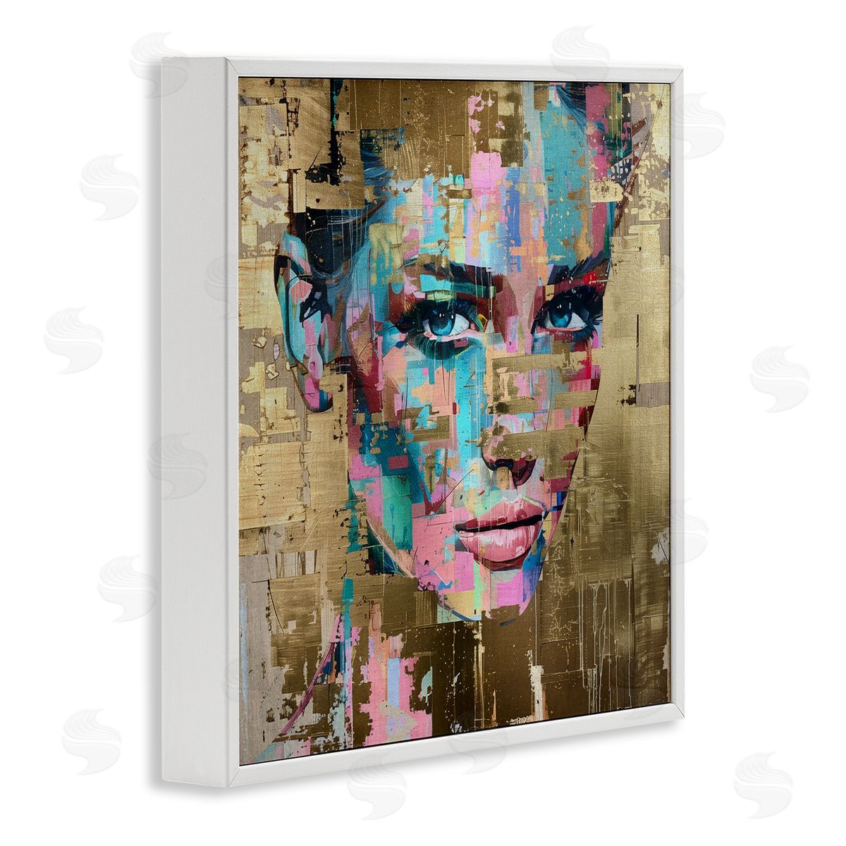 Glam & Gold Hues Portrait White Frame Print Wall Art, Home Decor by Svetlana Aleynikova
