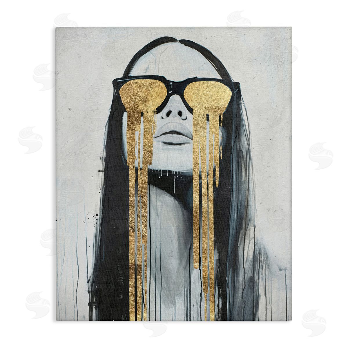 Golden Tears Glam Girl Canvas Wall Art, Home Decor by Svetlana Aleynikova