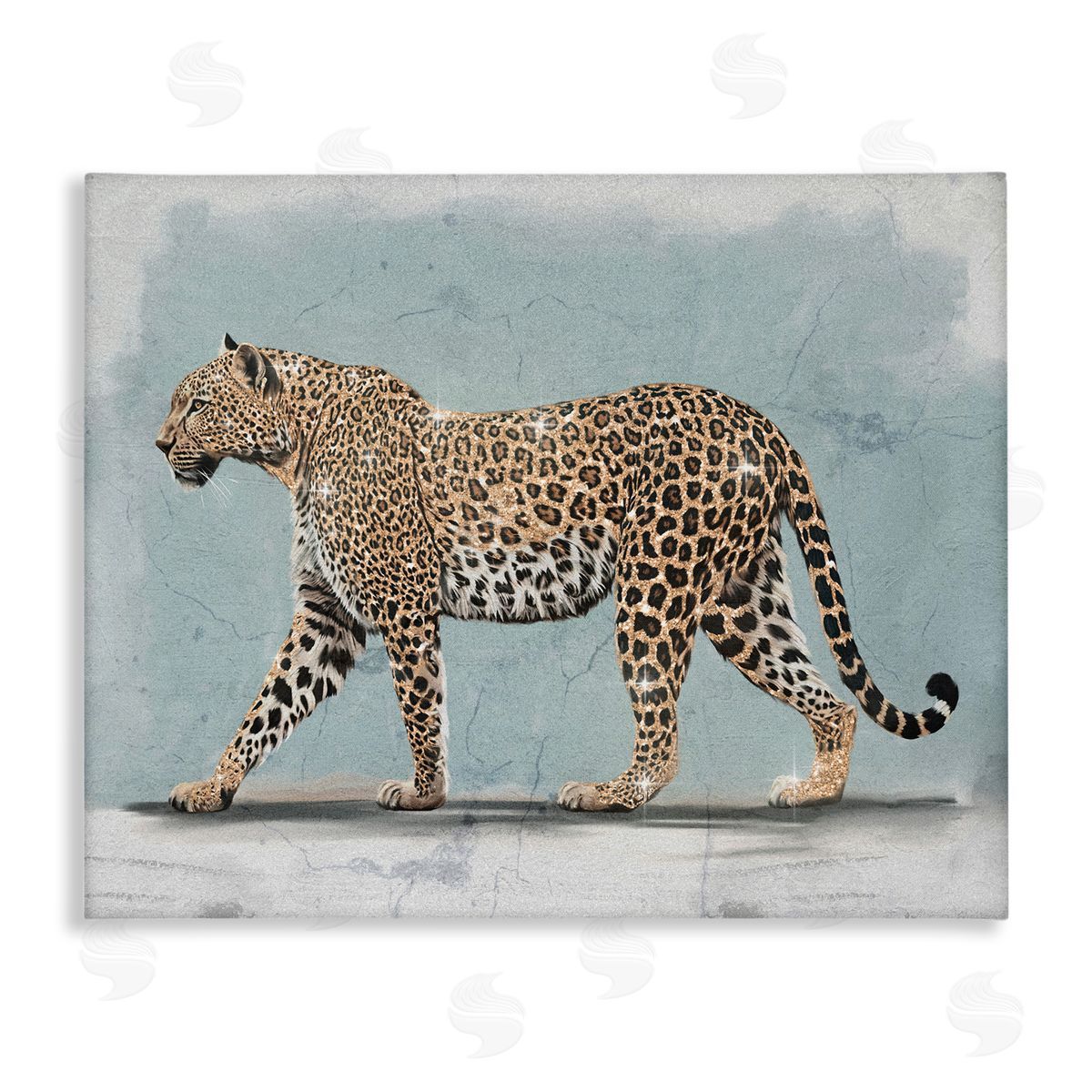 Stepping Glam Leopard Canvas Wall Art, Home Decor by Svetlana Aleynikova