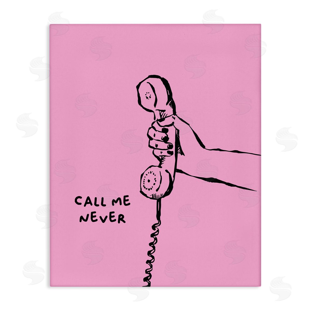 Call Me Never Phrase Canvas Wall Art, Home Decor by House of Lulu