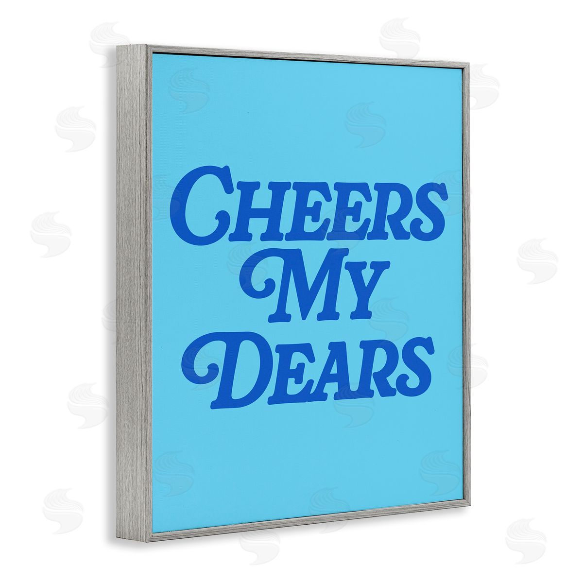 Blue Cheers My Dears Grey Frame Print Wall Art, Home Decor by House of Lulu
