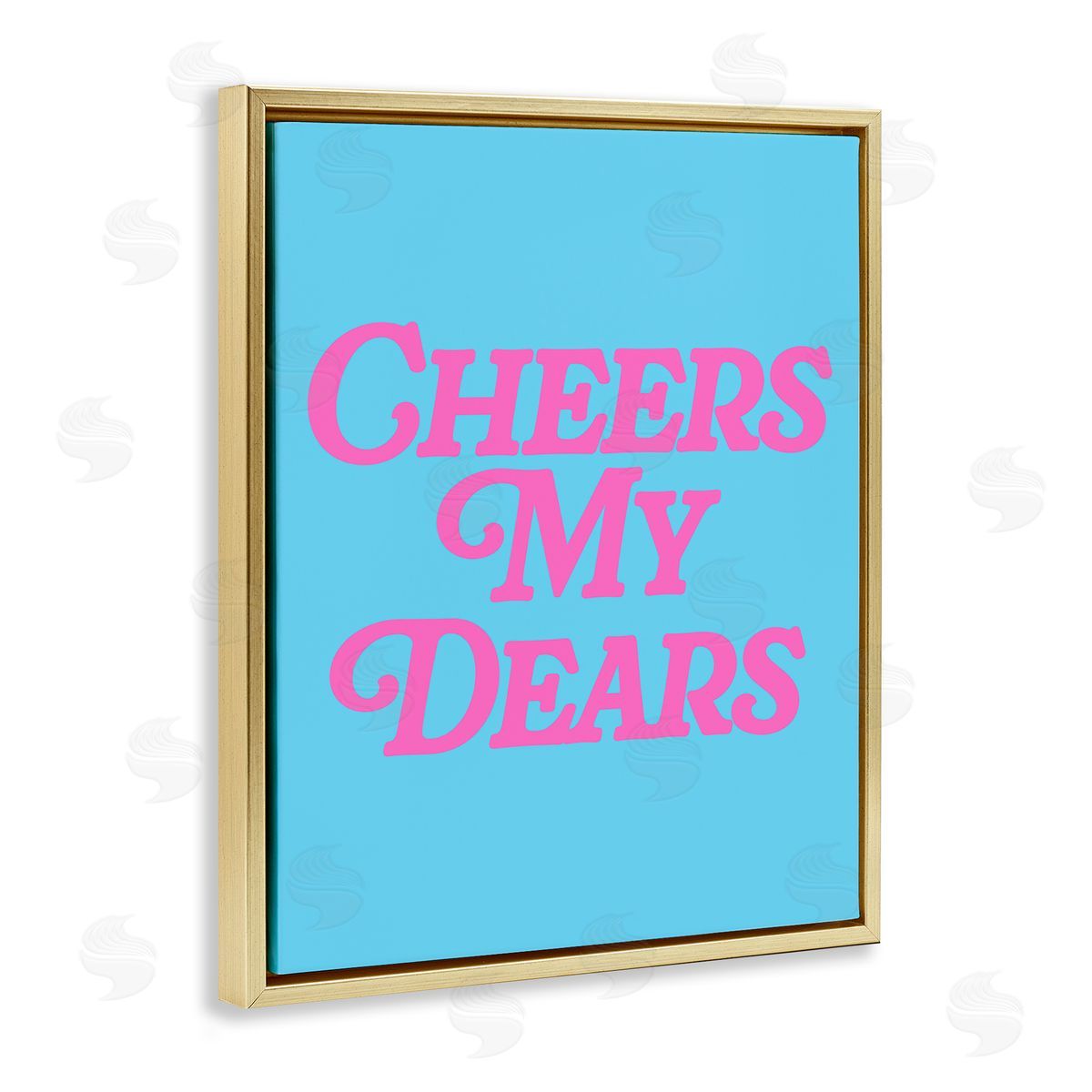 Cheers My Dears Gold Floating Frame Canvas Wall Art, Home Decor by House of Lulu