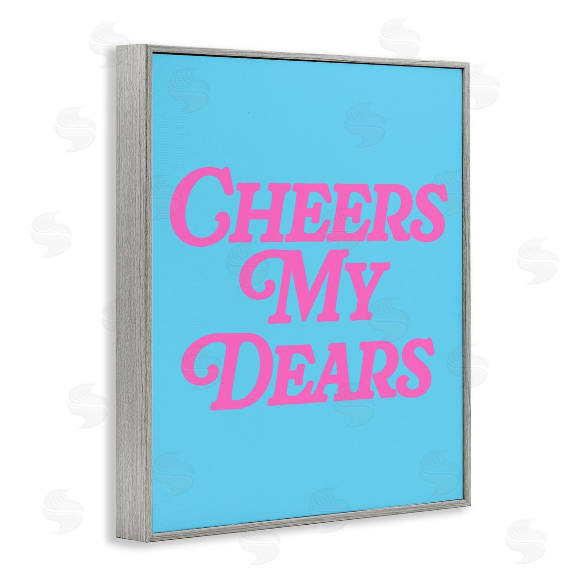 Cheers My Dears Grey Frame Print Wall Art, Home Decor by House of Lulu