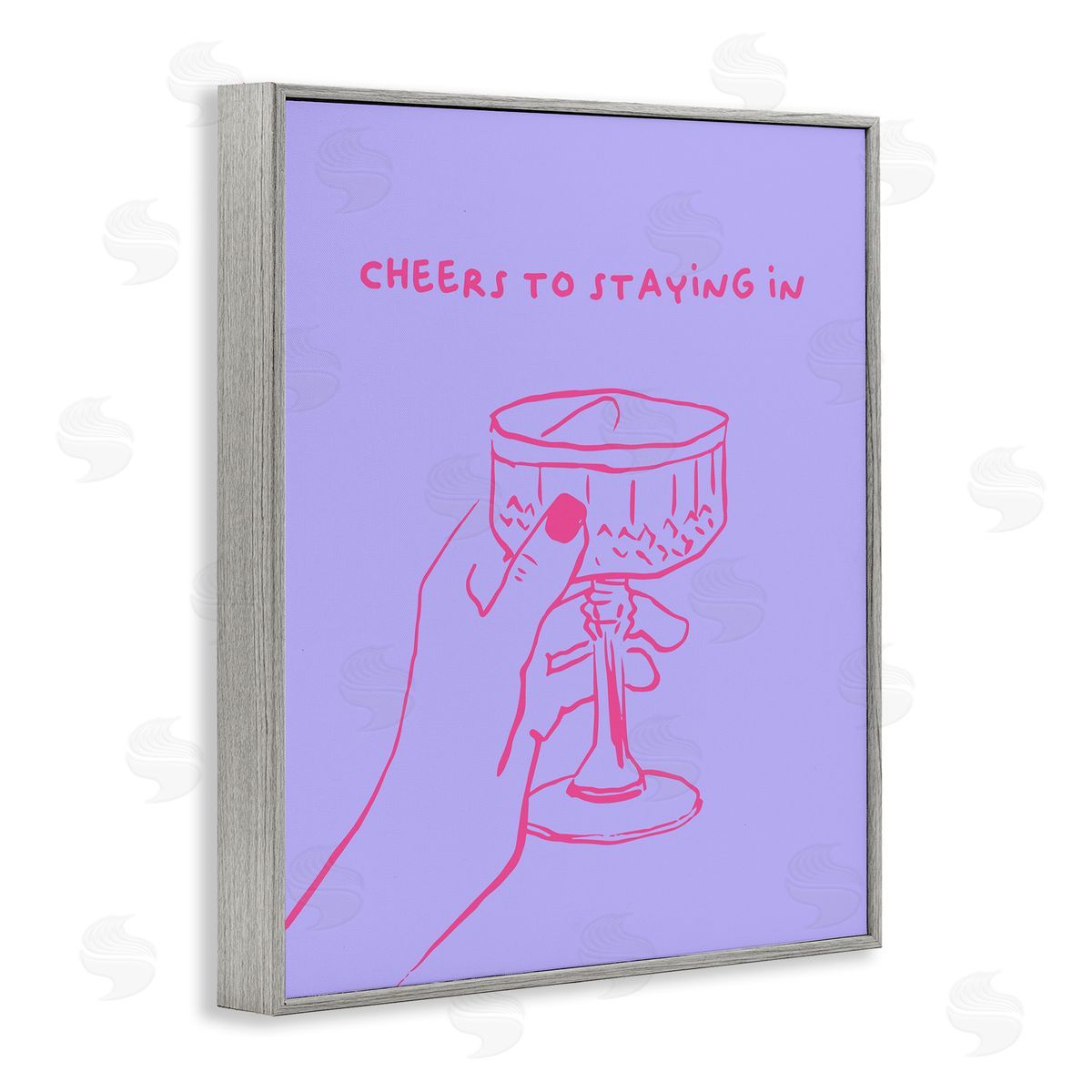 Cheers To Staying In Grey Frame Print Wall Art, Home Decor by House of Lulu