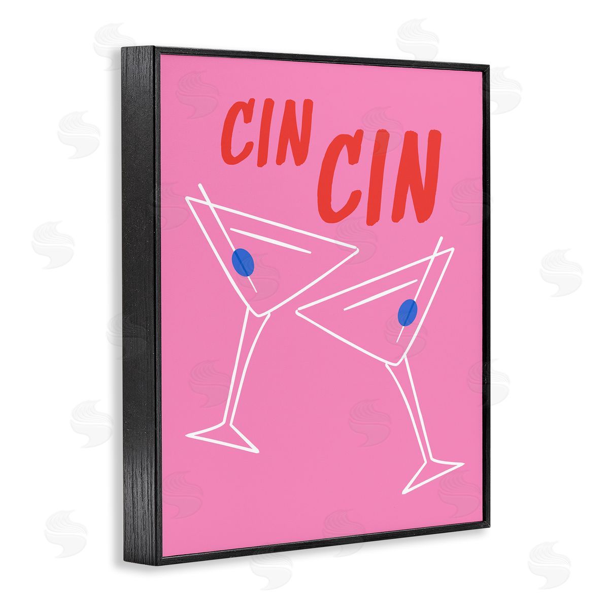 Cin Cin Martinis Black Frame Print Wall Art, Home Decor by House of Lulu