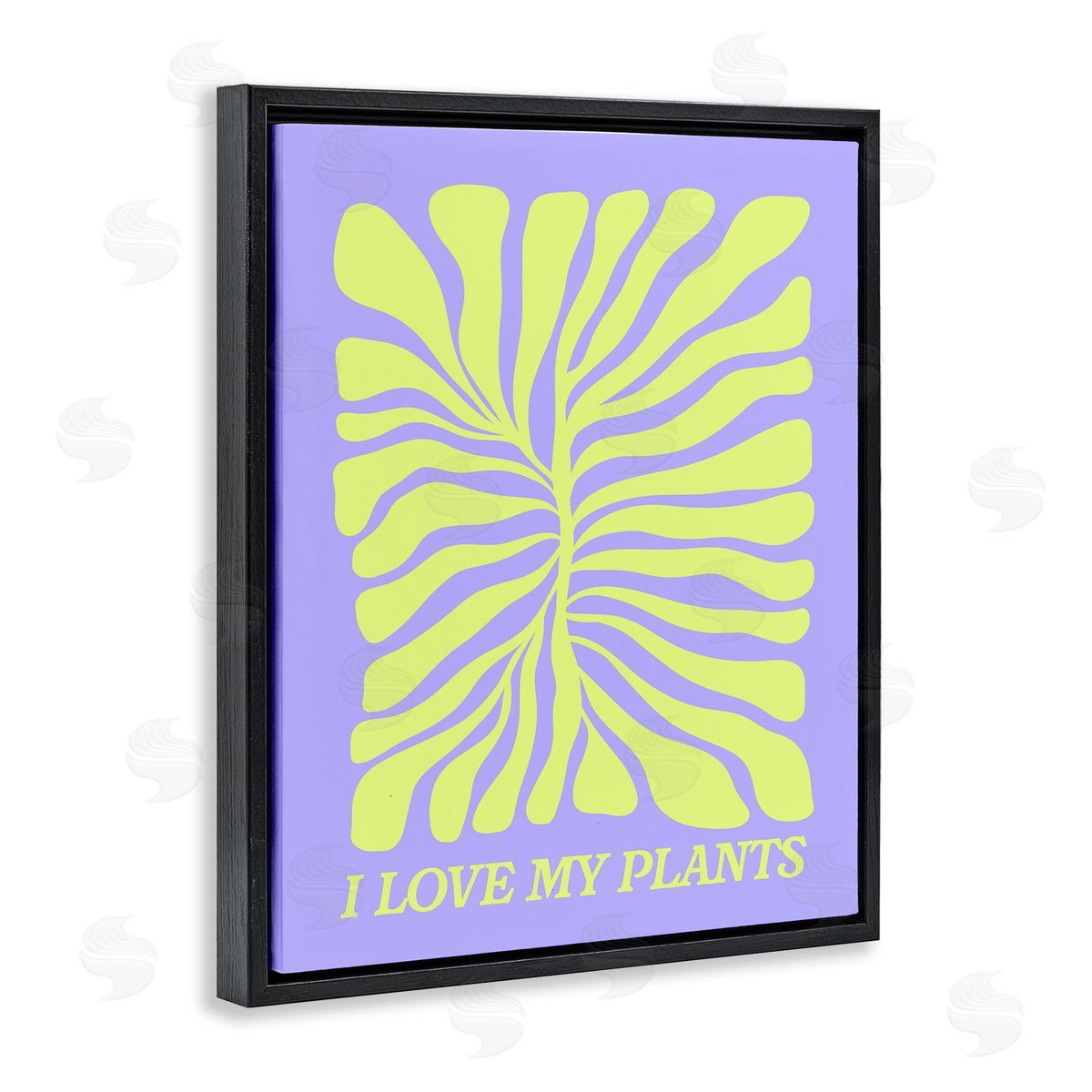 Midcentury Love My Plants Black Floating Frame Canvas Wall Art, Home Decor by House of Lulu