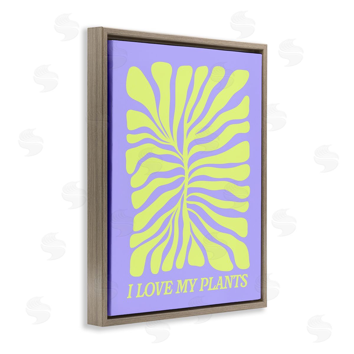 Midcentury Love My Plants Brown Floating Frame Canvas Wall Art, Home Decor by House of Lulu