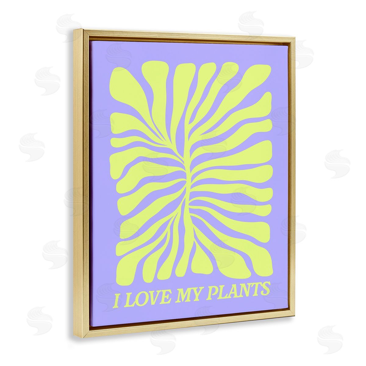 Midcentury Love My Plants Gold Floating Frame Canvas Wall Art, Home Decor by House of Lulu