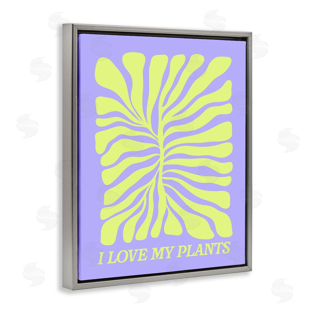 Midcentury Love My Plants Grey Floating Frame Canvas Wall Art, Home Decor by House of Lulu