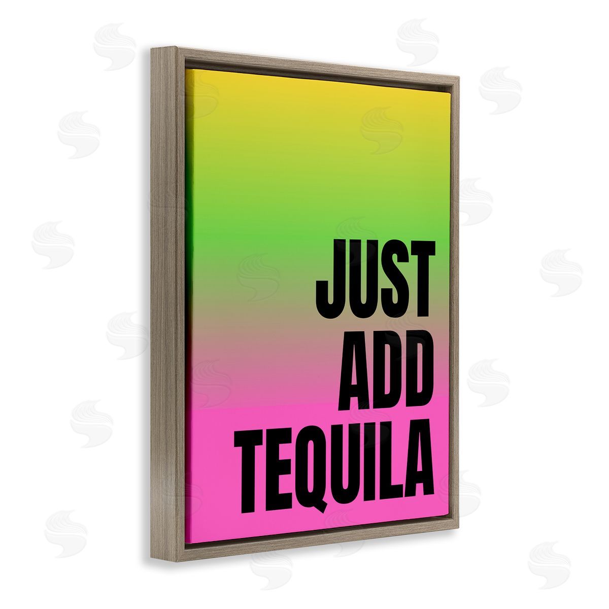 Just Add Tequila Gradient Brown Floating Frame Canvas Wall Art, Home Decor by House of Lulu
