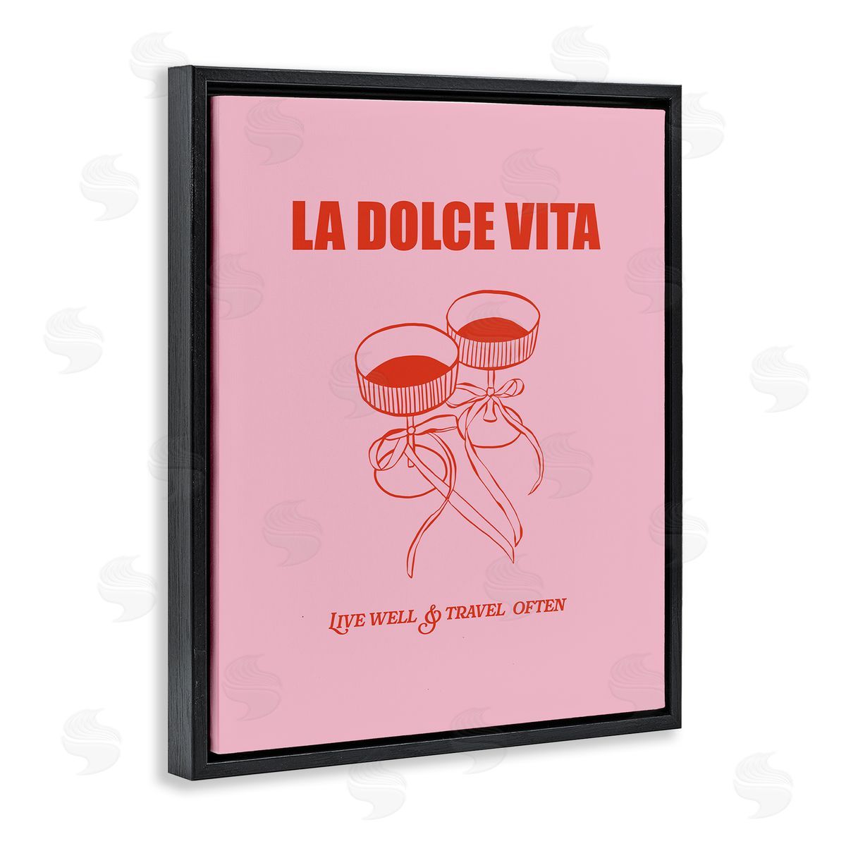 Live Well & Travel Often Black Floating Frame Canvas Wall Art, Home Decor by House of Lulu