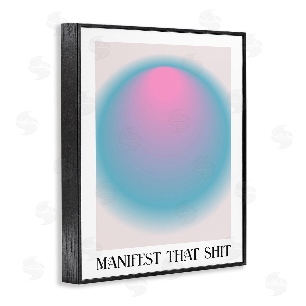 Manifest Phrase with Ombre Black Frame Print Wall Art, Home Decor by House of Lulu