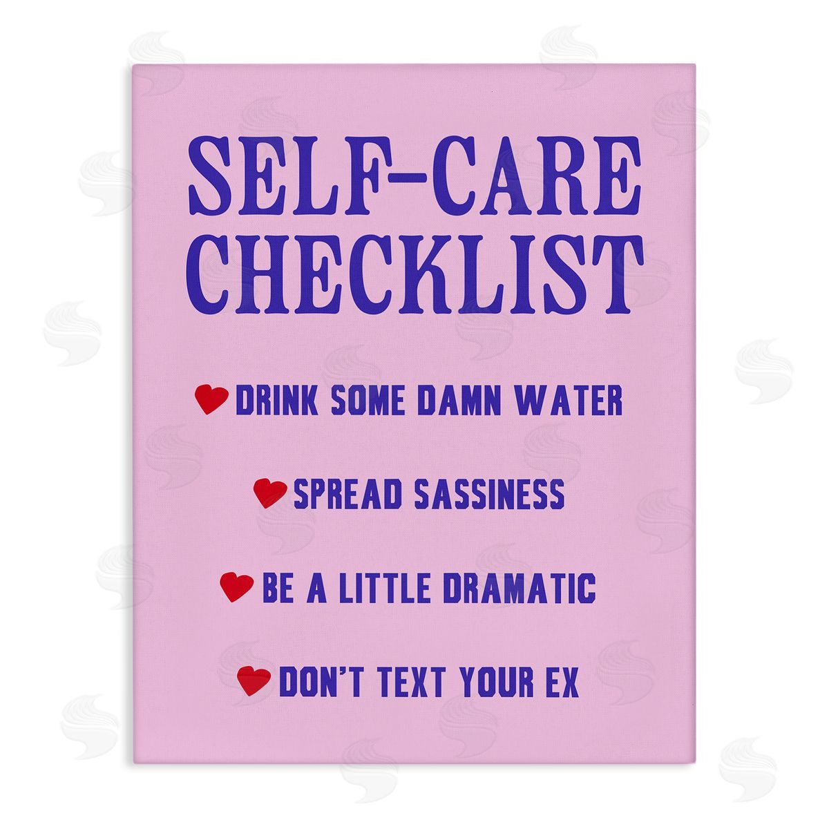 Sassy Self Care Checklist Canvas Wall Art, Home Decor by House of Lulu
