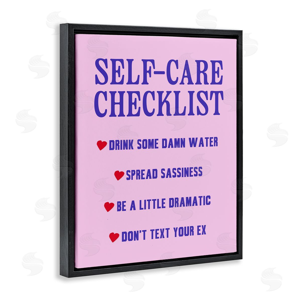 Sassy Self Care Checklist Black Floating Frame Canvas Wall Art, Home Decor by House of Lulu