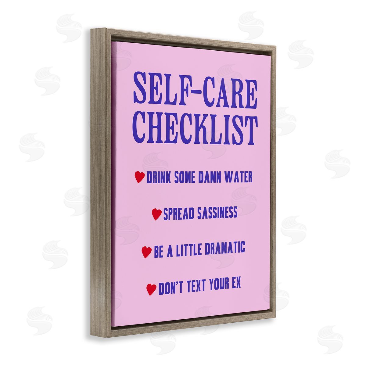 Sassy Self Care Checklist Brown Floating Frame Canvas Wall Art, Home Decor by House of Lulu