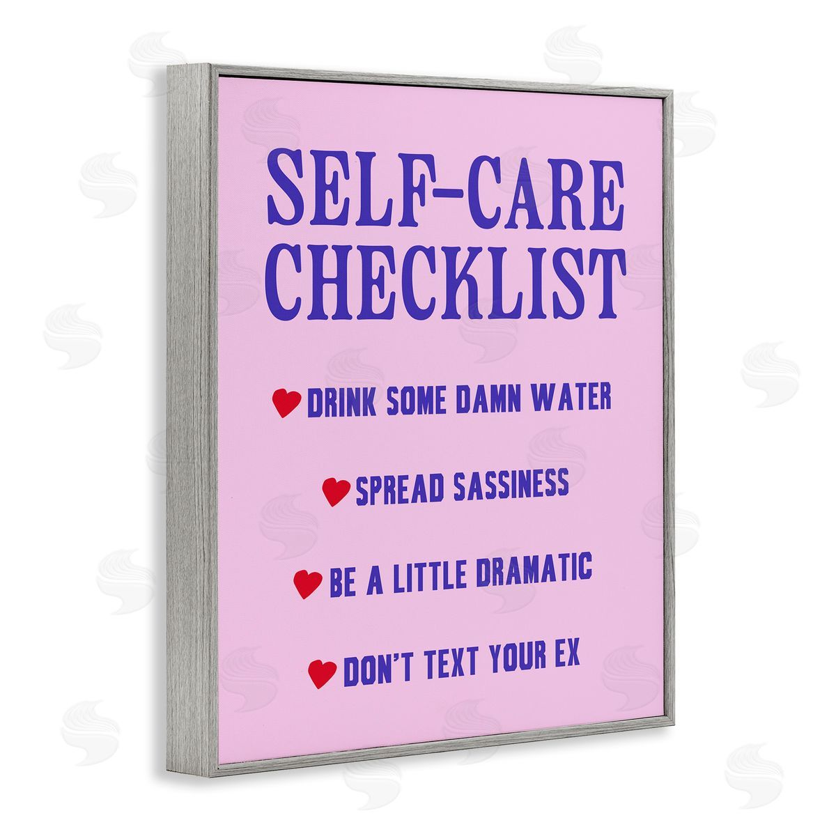 Sassy Self Care Checklist Grey Frame Print Wall Art, Home Decor by House of Lulu