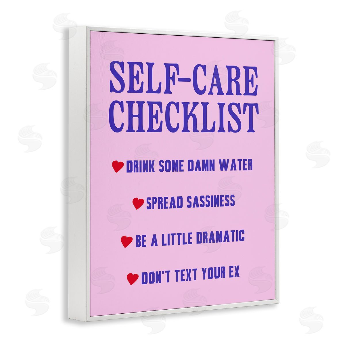 Sassy Self Care Checklist White Frame Print Wall Art, Home Decor by House of Lulu