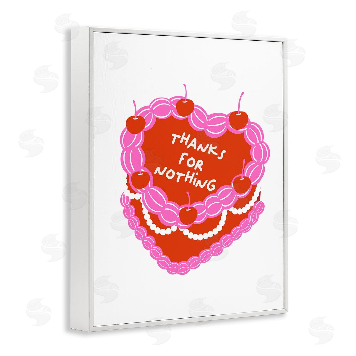 Thanks For Nothing Cake White Frame Print Wall Art, Home Decor by House of Lulu