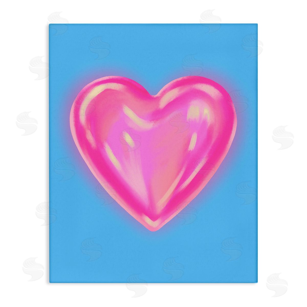 Watercolor Sculptural Heart Canvas Wall Art, Home Decor by House of Lulu