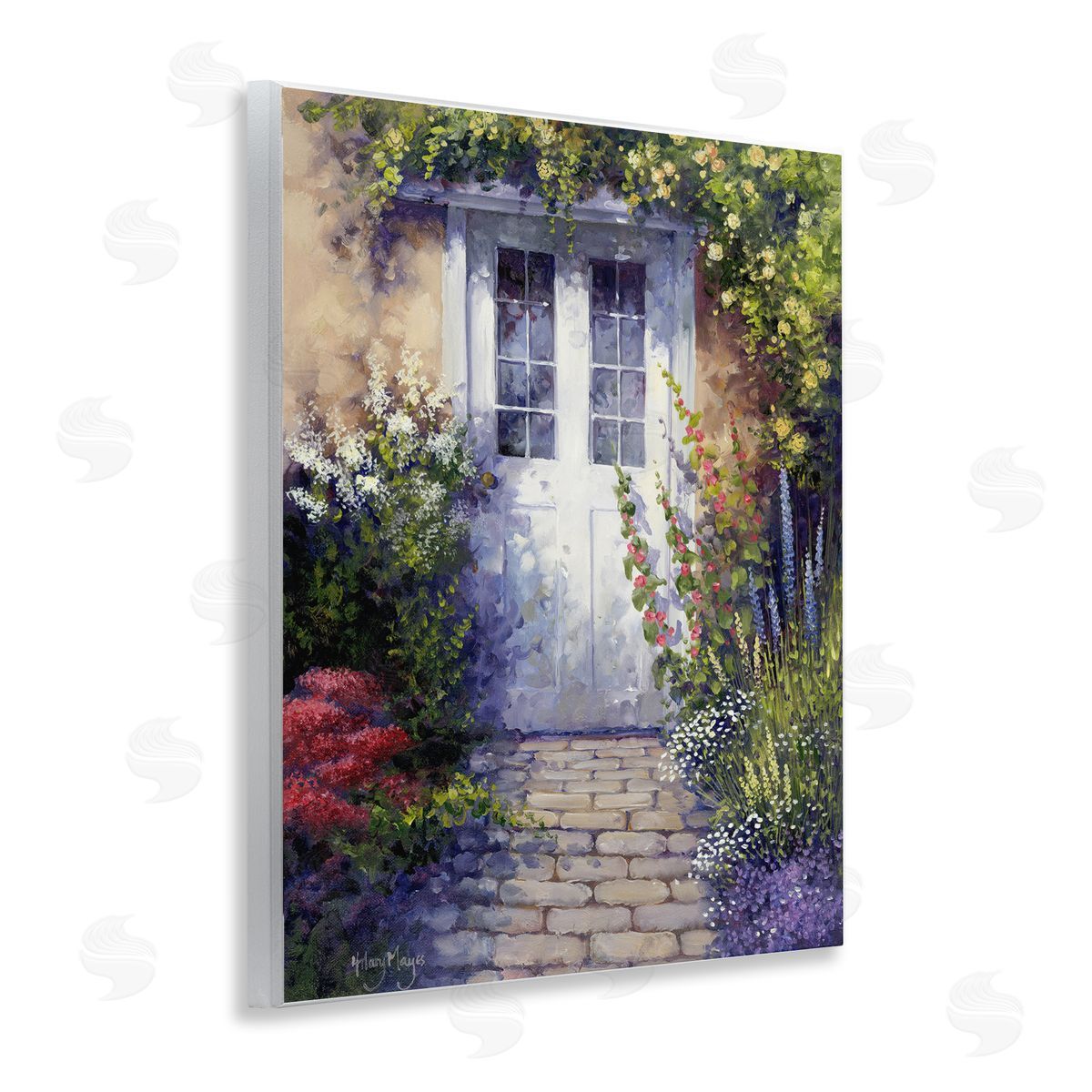 Back Doorway Plants Wood Plaque Wall Art, Home Decor by Hilary Mayes