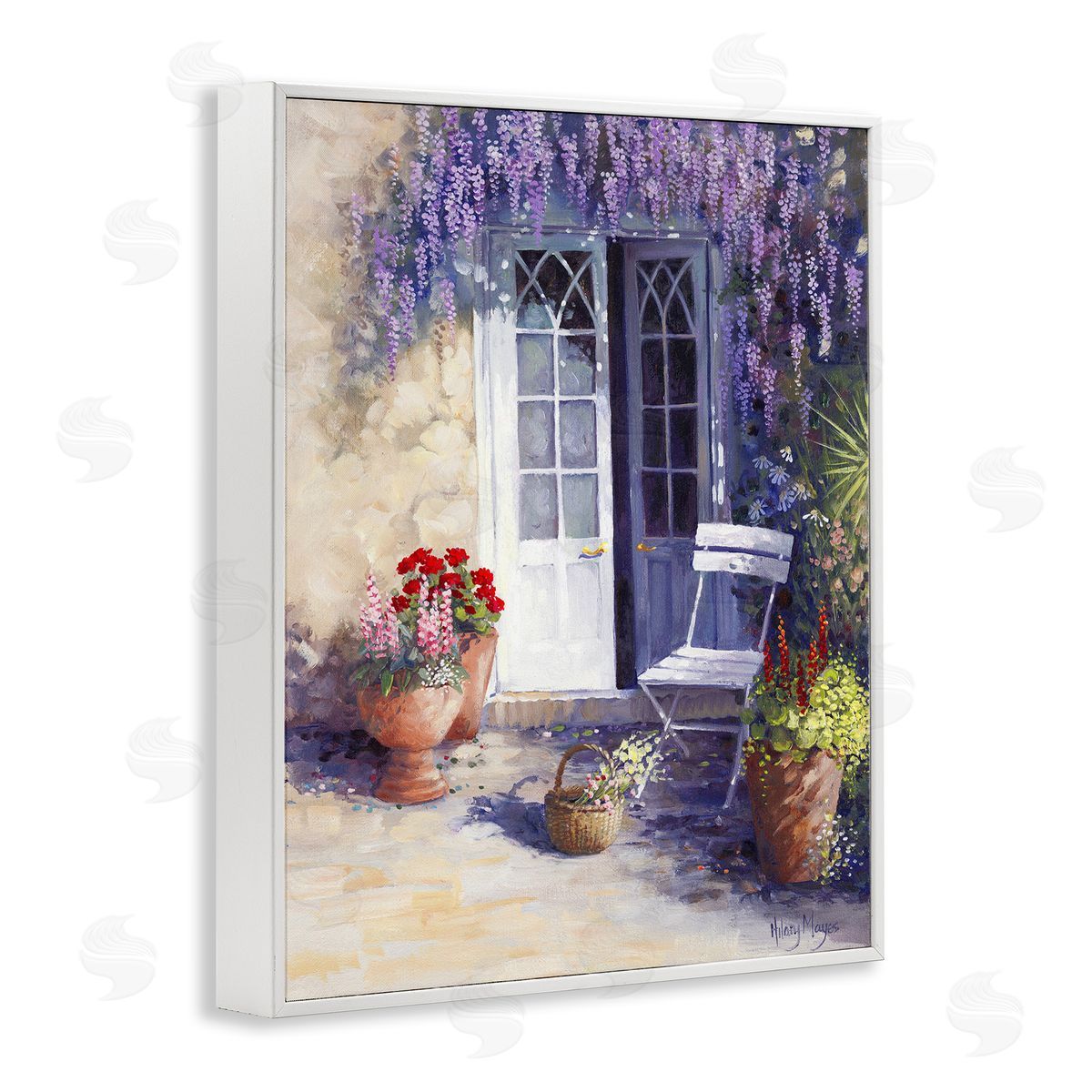 Blooming Lavender Doorway White Frame Print Wall Art, Home Decor by Hilary Mayes