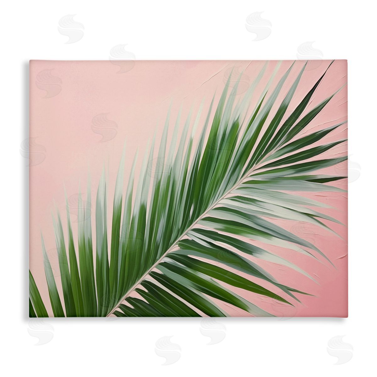 Wispy Palm Leaf on Pink Canvas Wall Art, Home Decor by Arlington Prints