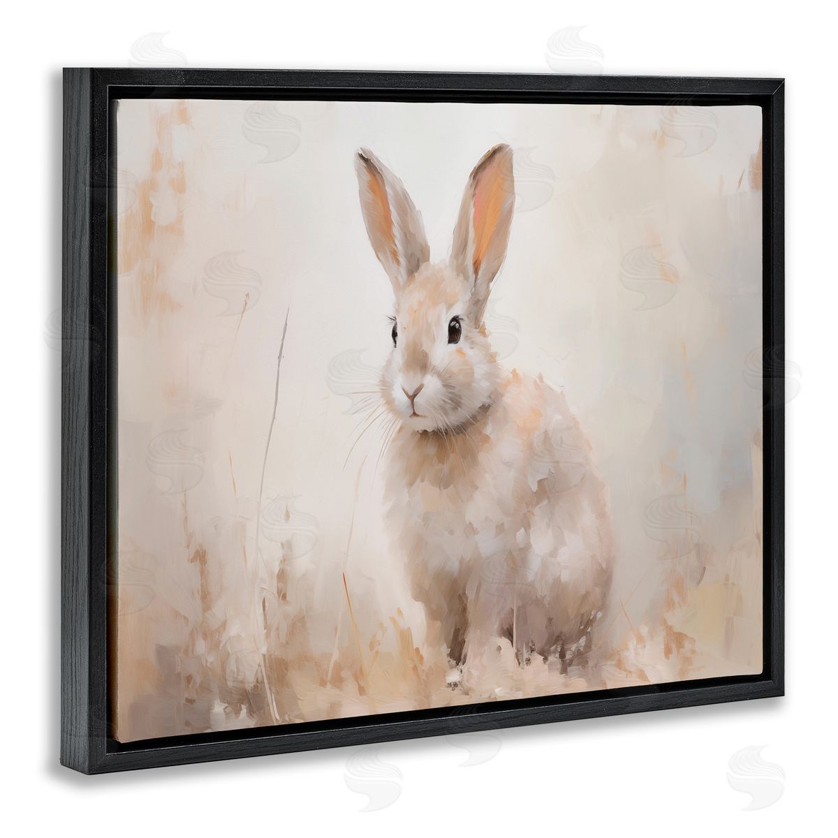 Brushed Brown Bunny Black Floating Frame Canvas Wall Art, Home Decor by Arlington Prints