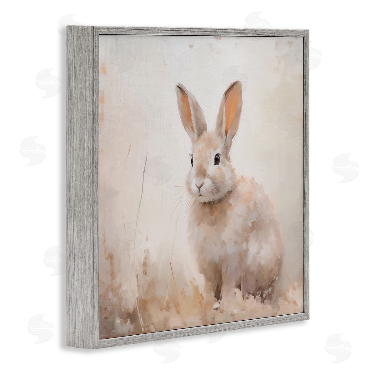Neutral Gazing Bunny Grey Frame Print Wall Art, Home Decor by Arlington Prints