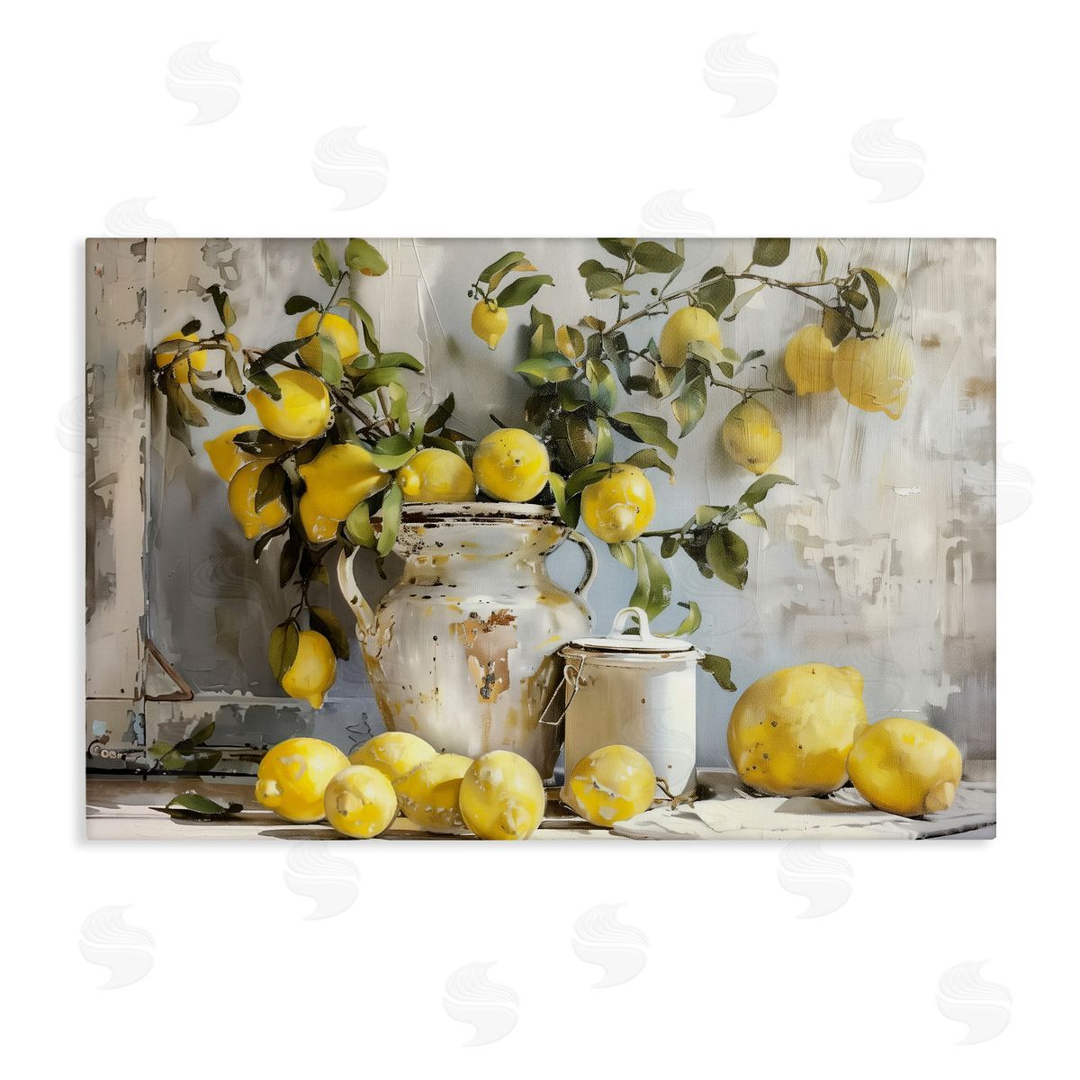 Lemons & Canisters Still Life Canvas Wall Art, Home Decor by Arlington Prints