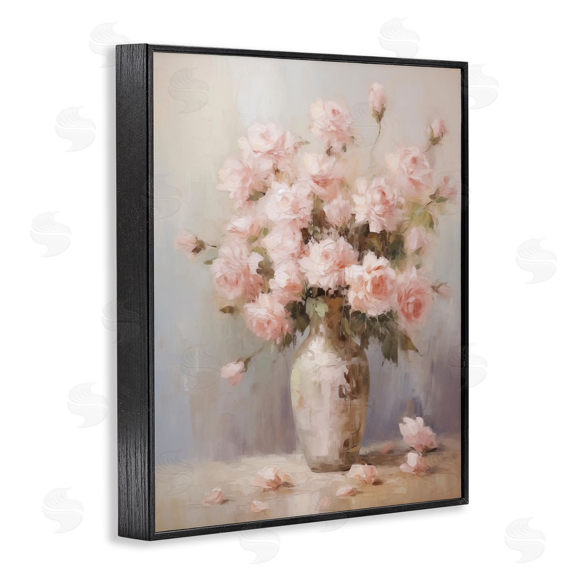 Dainty Pink Rose Vase Black Frame Print Wall Art, Home Decor by Arlington Prints