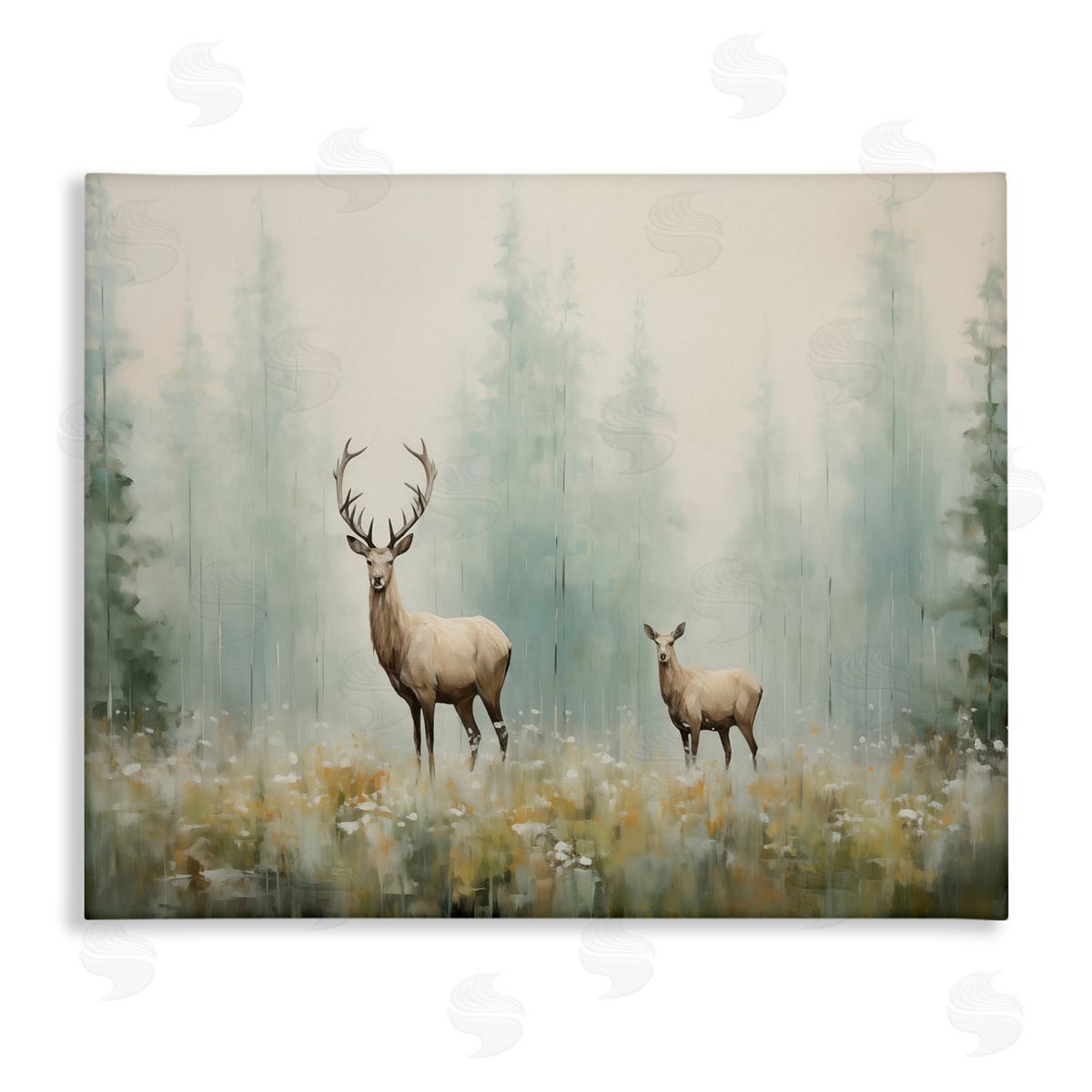 Faraway Deer in Meadow Canvas Wall Art, Home Decor by Arlington Prints