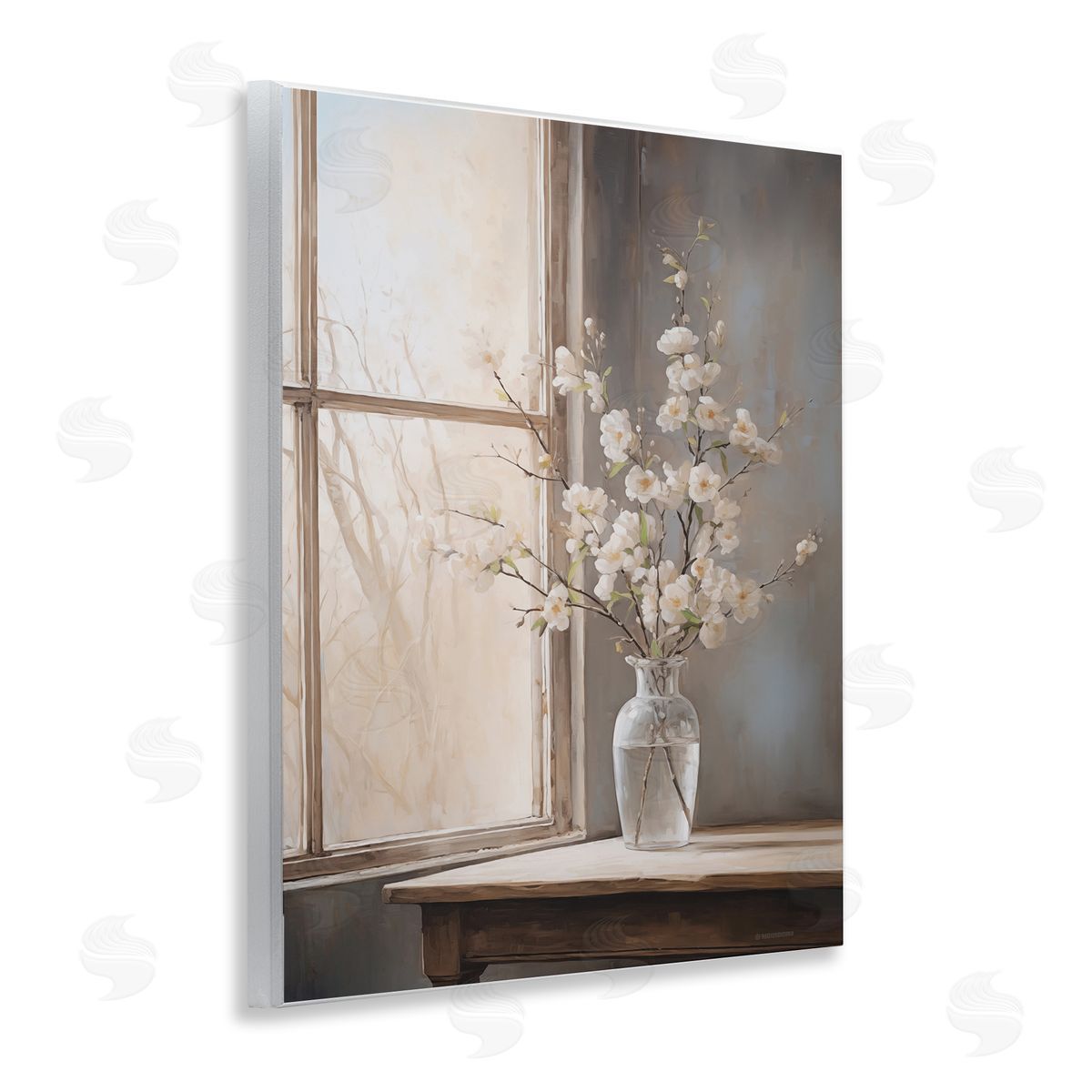 Spring Arrangement Windowsill Wood Plaque Wall Art, Home Decor by Arlington Prints