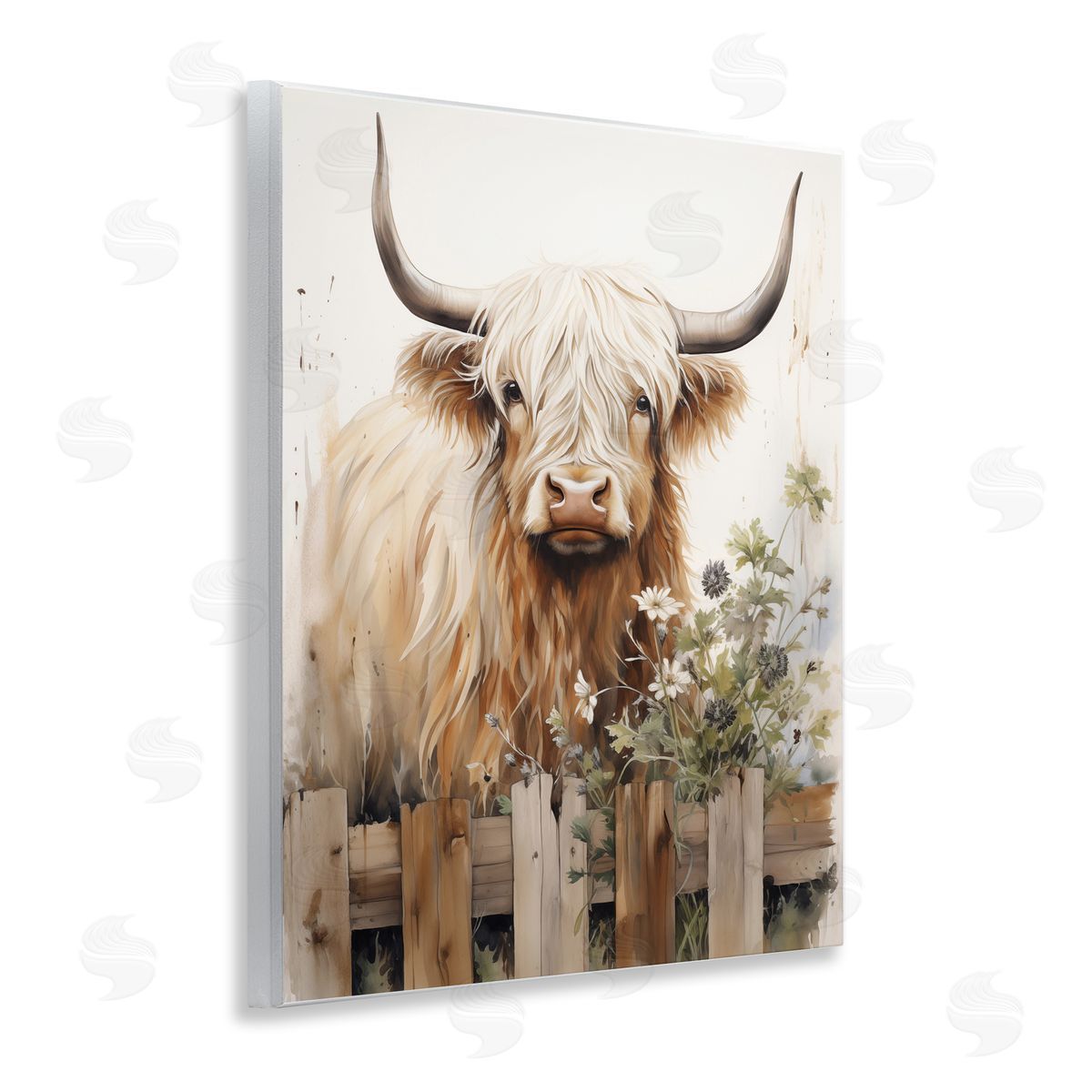 Cattle & Garden Fence Wood Plaque Wall Art, Home Decor by Arlington Prints