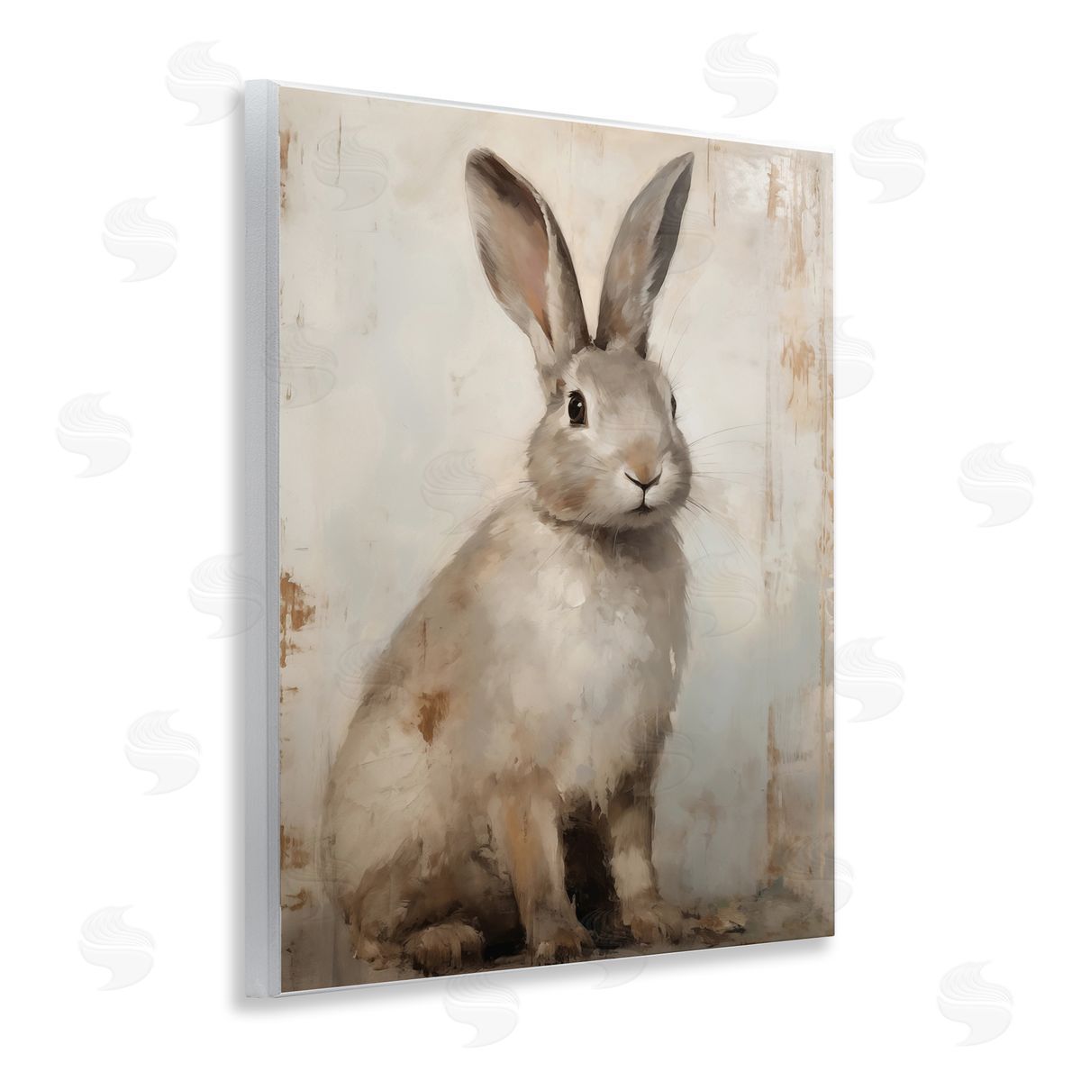 Natural Rabbit Portrait Wood Plaque Wall Art, Home Decor by Arlington Prints