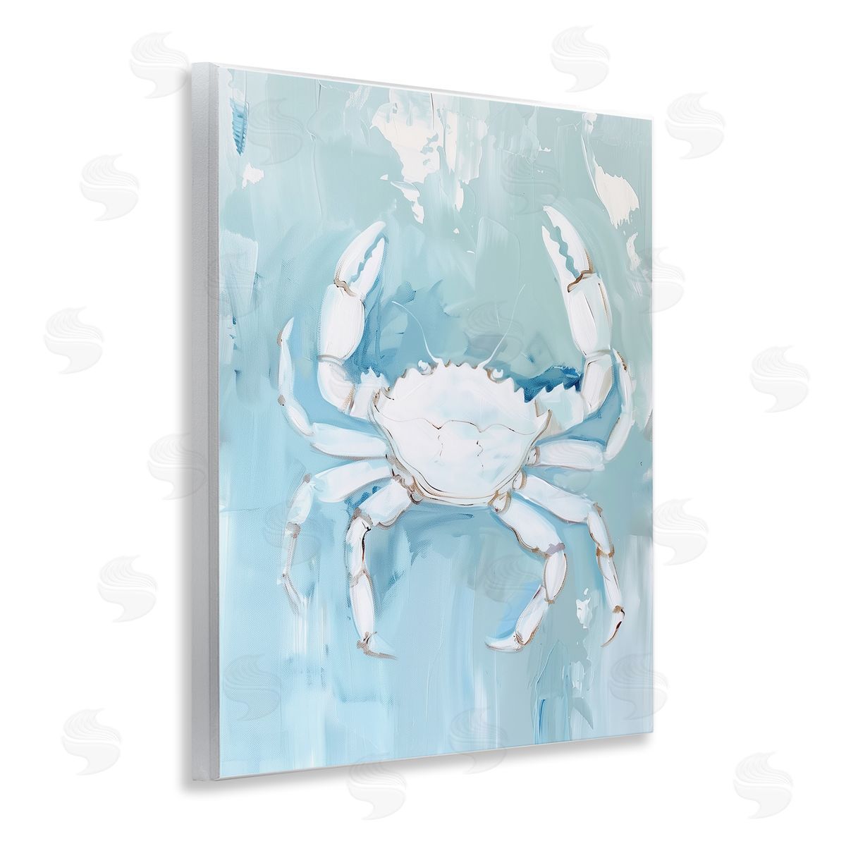 White Coastal Crab Wood Plaque Wall Art, Home Decor by Arlington Prints