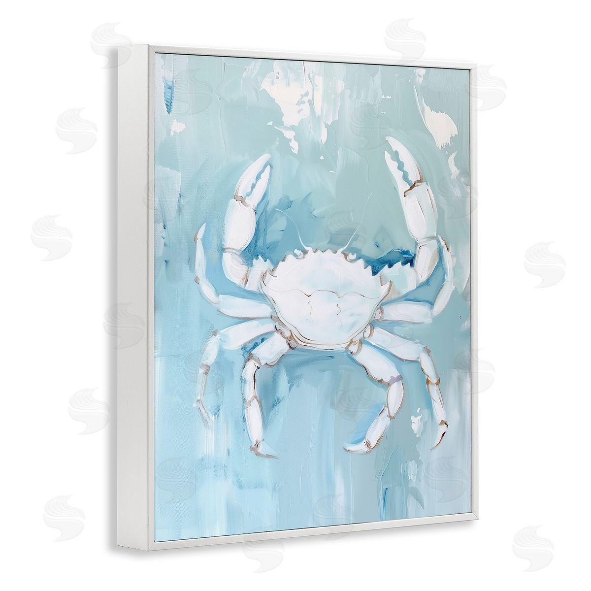 White Coastal Crab White Frame Print Wall Art, Home Decor by Arlington Prints